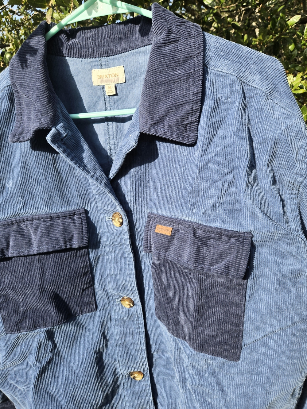 Brixton Two-Tone Blue Corduroy Chore Jacket Women's Medium M - Picture 4 of 4